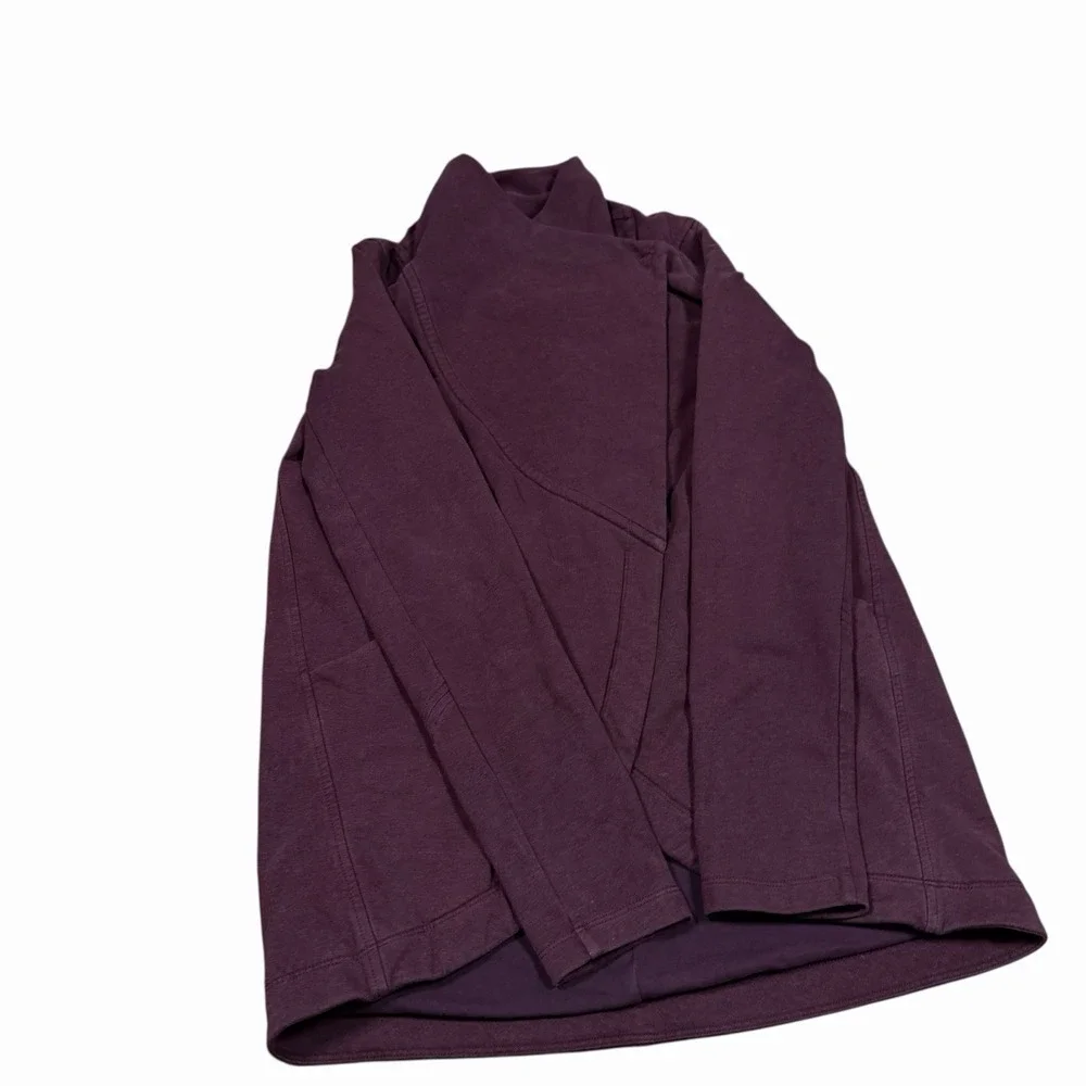 Lululemon That's A Wrap Cardigan Size 4 Heathered‎ Bordeaux Drama Snap